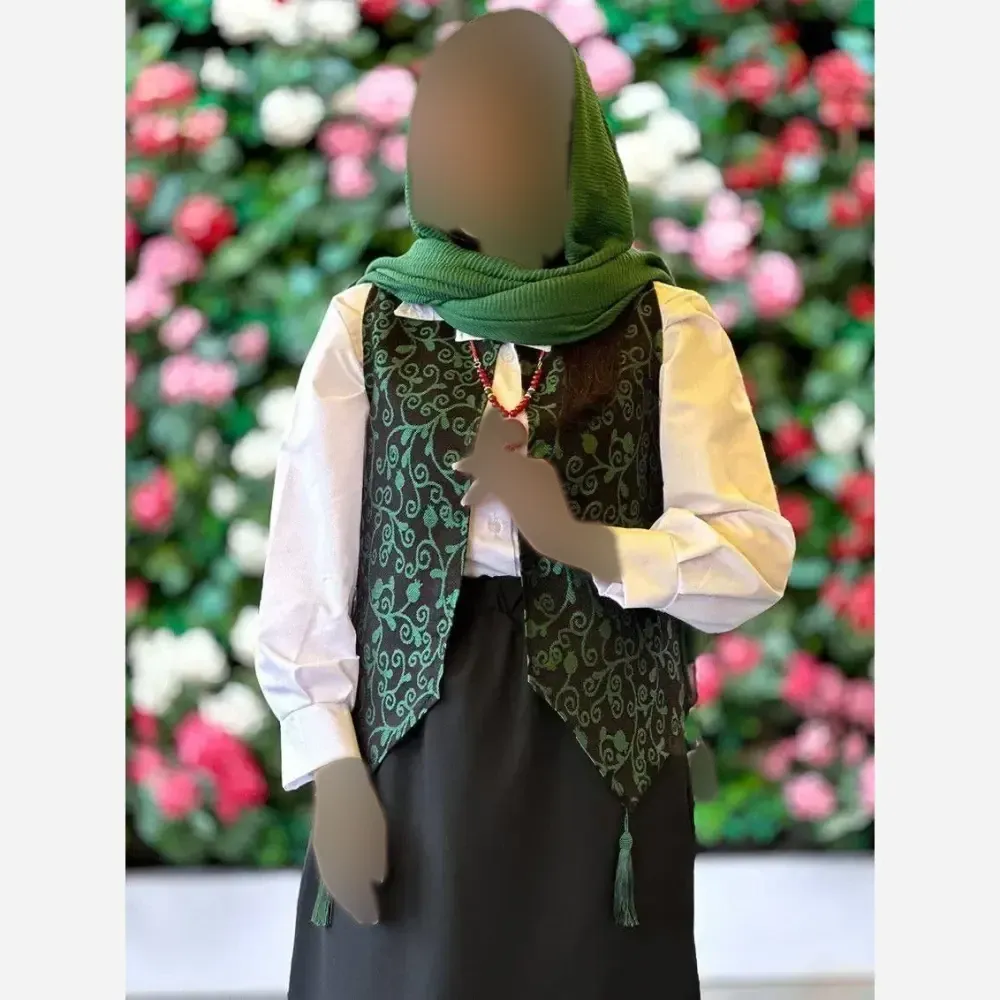 ژیله زنانه تافته سوزن دوزی مدل گلبهار فری سایز