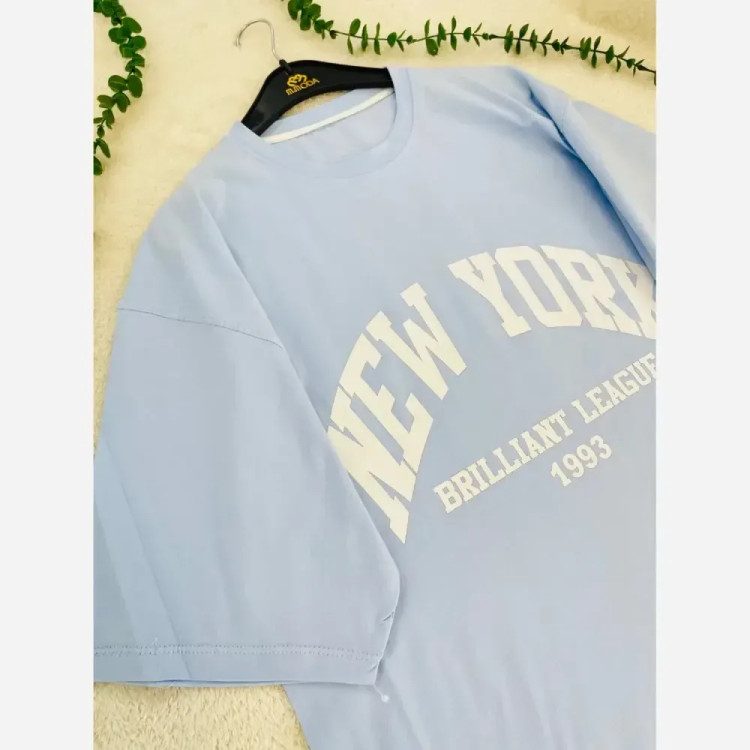 تیشرت باکسی زنانه مدل NEW YORK 1993 جنس سوپر پنبه فری سایز