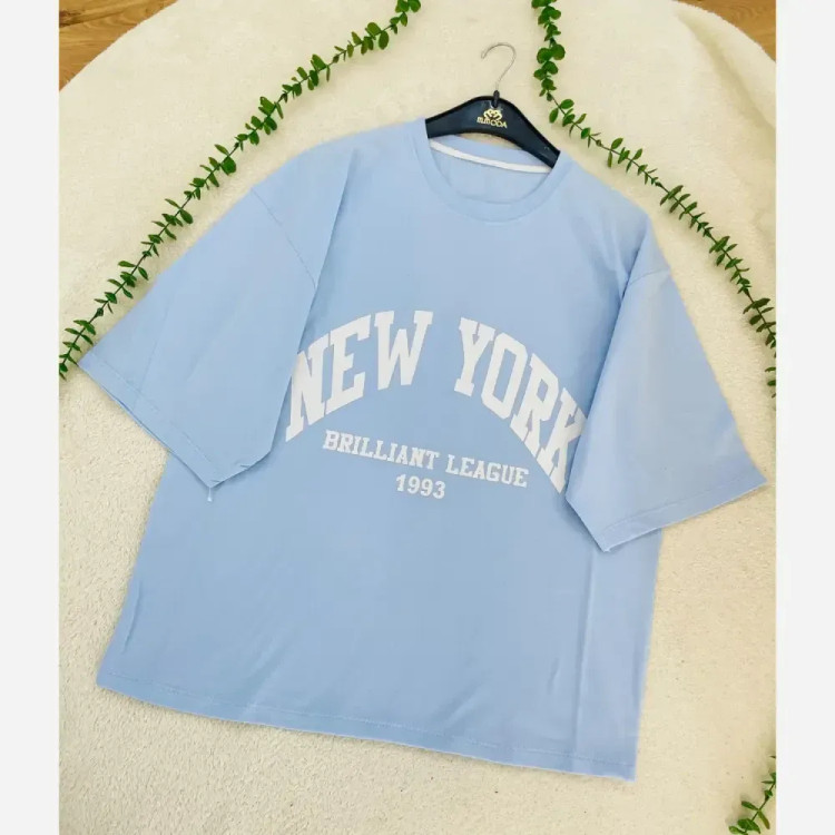 تیشرت باکسی زنانه مدل NEW YORK 1993 جنس سوپر پنبه فری سایز