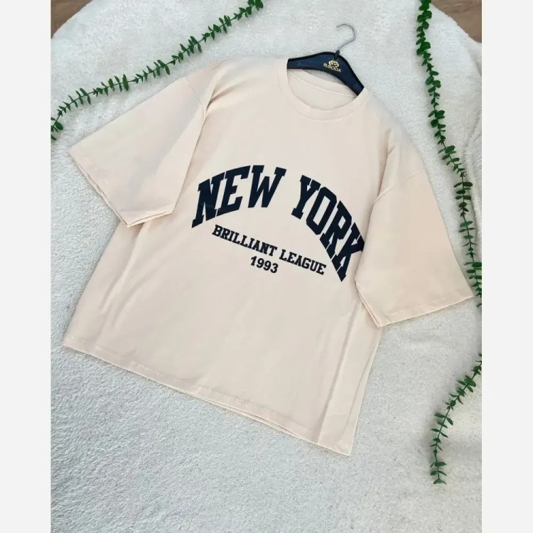 تیشرت باکسی زنانه مدل NEW YORK 1993 جنس سوپر پنبه فری سایز