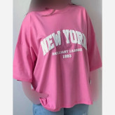 تیشرت باکسی زنانه مدل NEW YORK 1993 جنس سوپر پنبه فری سایز