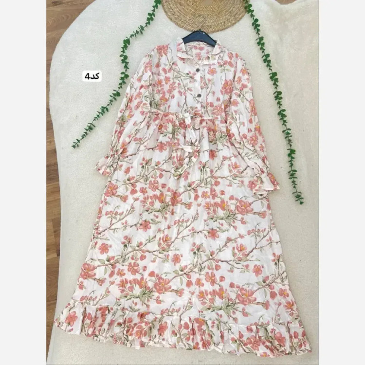 پیراهن پنبه نخی گلشید سایز فری سایز 36 تا 48