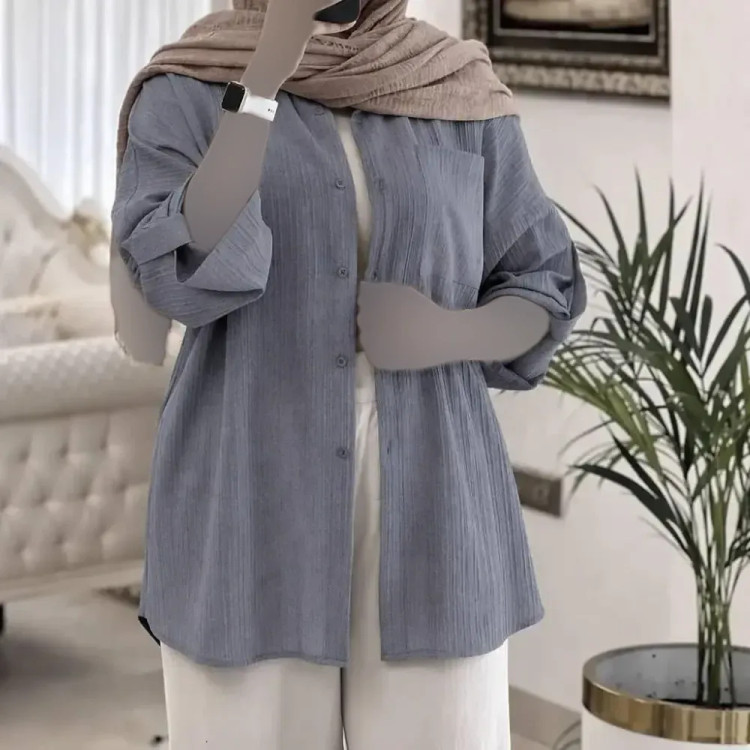شومیز مانتویی کراش پاگن دار خنک و تابستانی