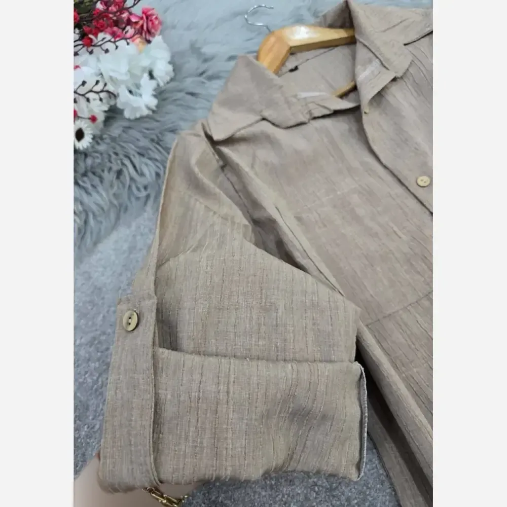 شومیز مانتویی کراش پاگن دار خنک و تابستانی