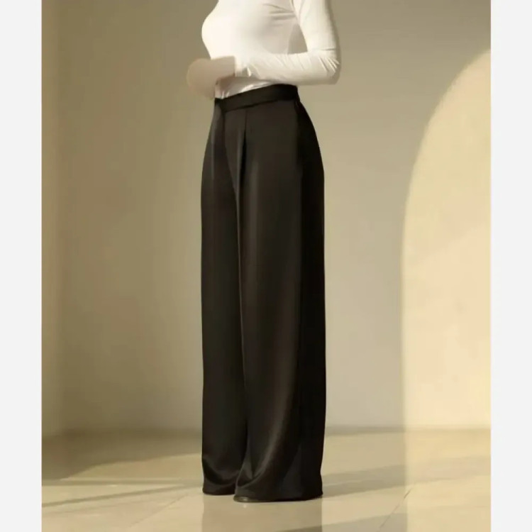 شلوار بگ مازراتی دبل ترک وارداتی پشت کش جلو پیلی زنانه سایز M L XL XXL قد 103