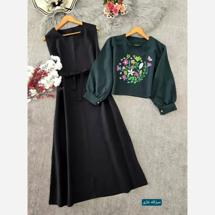 رویه و سارافون آرامش مازراتی گلدوزی شده فری سایز زنانه
