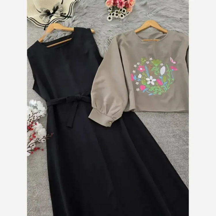 رویه و سارافون آرامش مازراتی گلدوزی شده فری سایز زنانه