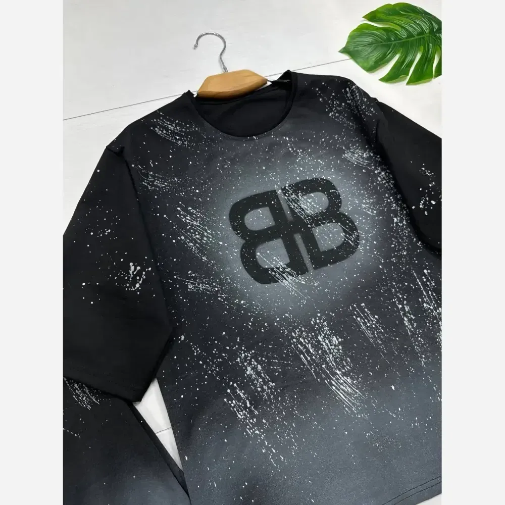 ست دورتو زنانه مشکی پنبه گلکسی فری سایز 38 تا 46 قد تیشرت 70 سانت قد شلوار 100 سانت