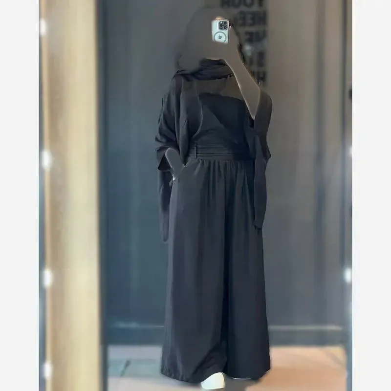 شومیز و شلوار اسپینیش جنس صوفیا اعلا مشکی سایز 38 تا 46 فری