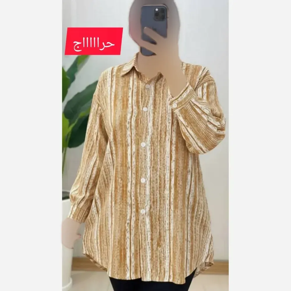 شومیز کریشه لاینی زنانه فری سایز رنگ شکلاتی و طوسی مشکی