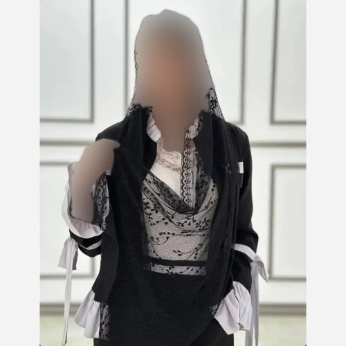 شال تور دانتل طرحدار حاشیه دانتل ابعاد 180 در 70 سانتیمتر