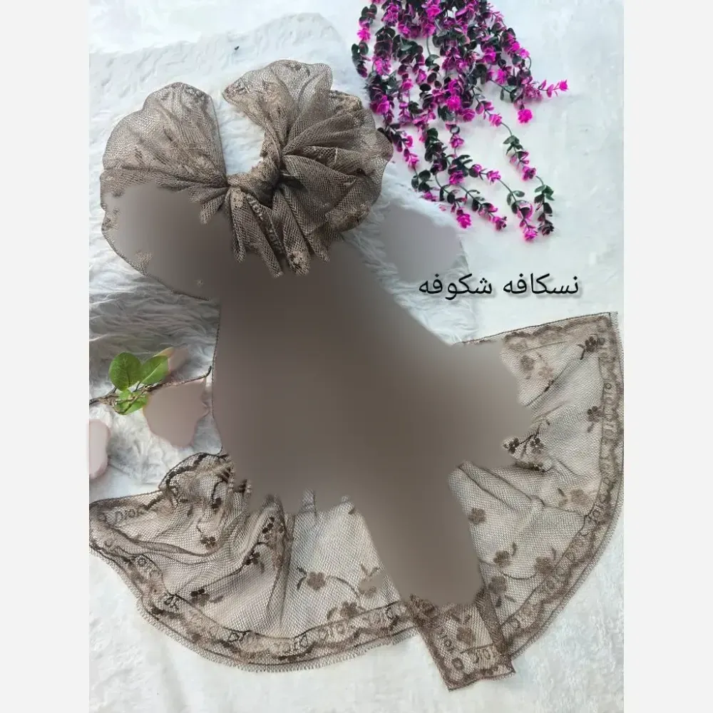 شال تور دانتل طرحدار حاشیه دانتل ابعاد 180 در 70 سانتیمتر