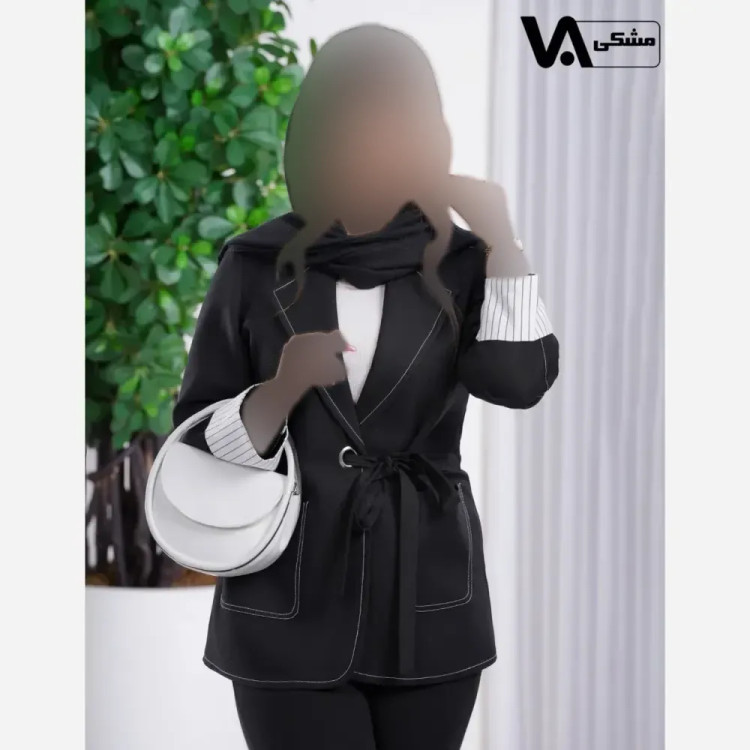 کت تک زنانه گندم کرپ مازراتی کج راه سایزبندی 36 تا 46 مشکی سورمه ای قهوه ای نسکافه ای