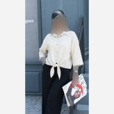 شومیز گره ای زنانه جنس سوپر شانتون درجه یک فری سایز