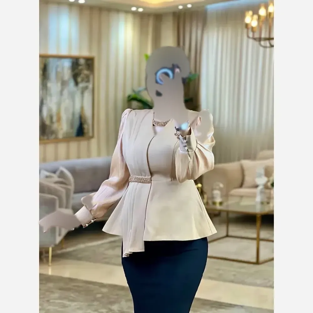 کت زنانه مدل مهتاب پارچه مازراتی و آستین ارگانزا مروارید دوزی شده