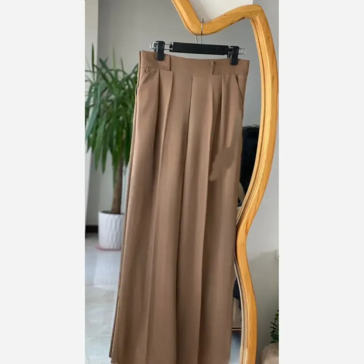 شلوار ریزشی کرپ مورگان مجلسی زنانه سورمهای قهوهای مشکی موکا کرم سایز 42 تا 48