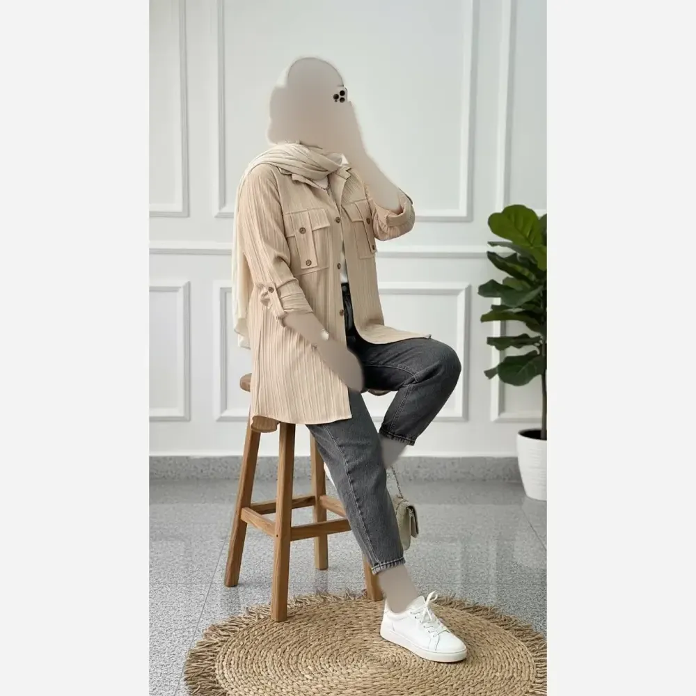 شومیز جیب صلیبی جنس ایوا درجه یک فری سایز