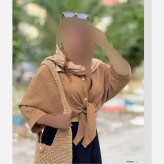شومیز گره ای تک جنس شانتون فری سایز