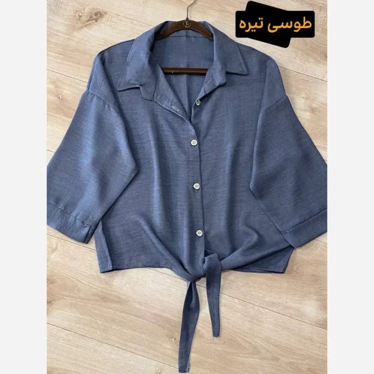 شومیز گره ای تک جنس شانتون فری سایز