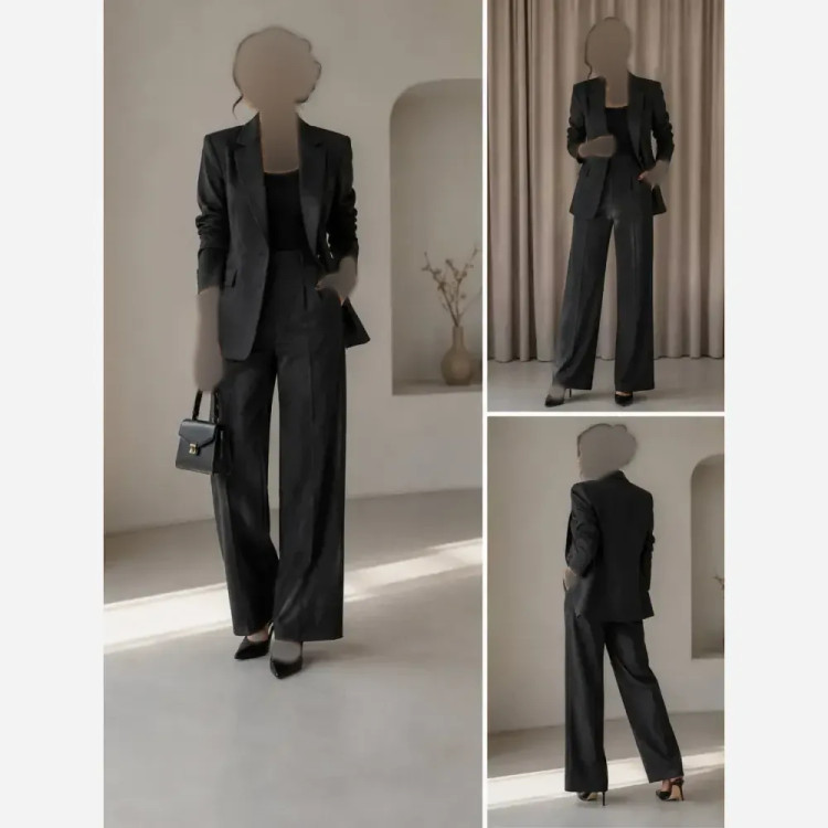 شلوار ریزشی لمه مکرومه وارداتی مشکی قد 100