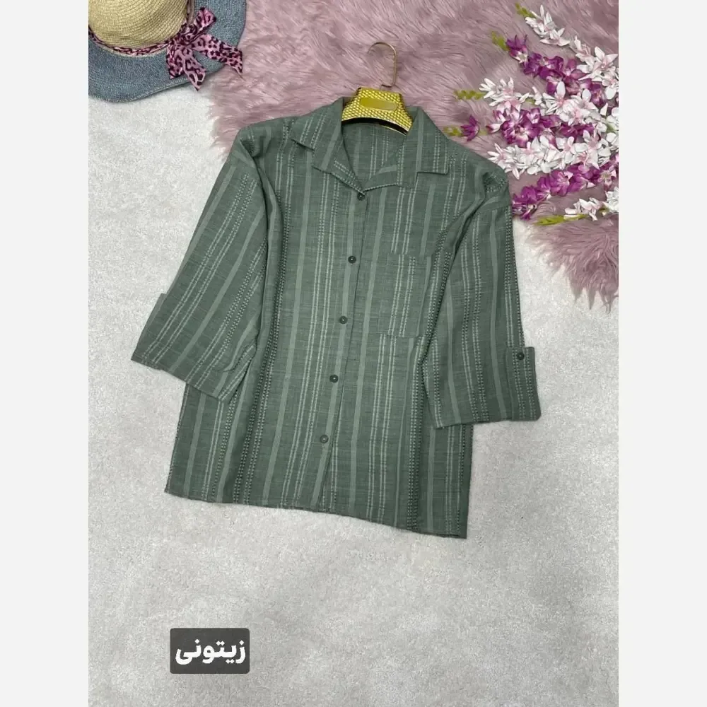 شومیز کوک دوزی مینو جنس شانتون فری سایز 38 تا 46
