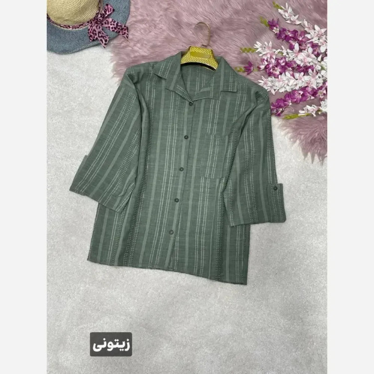 شومیز کوک دوزی مینو جنس شانتون فری سایز 38 تا 46