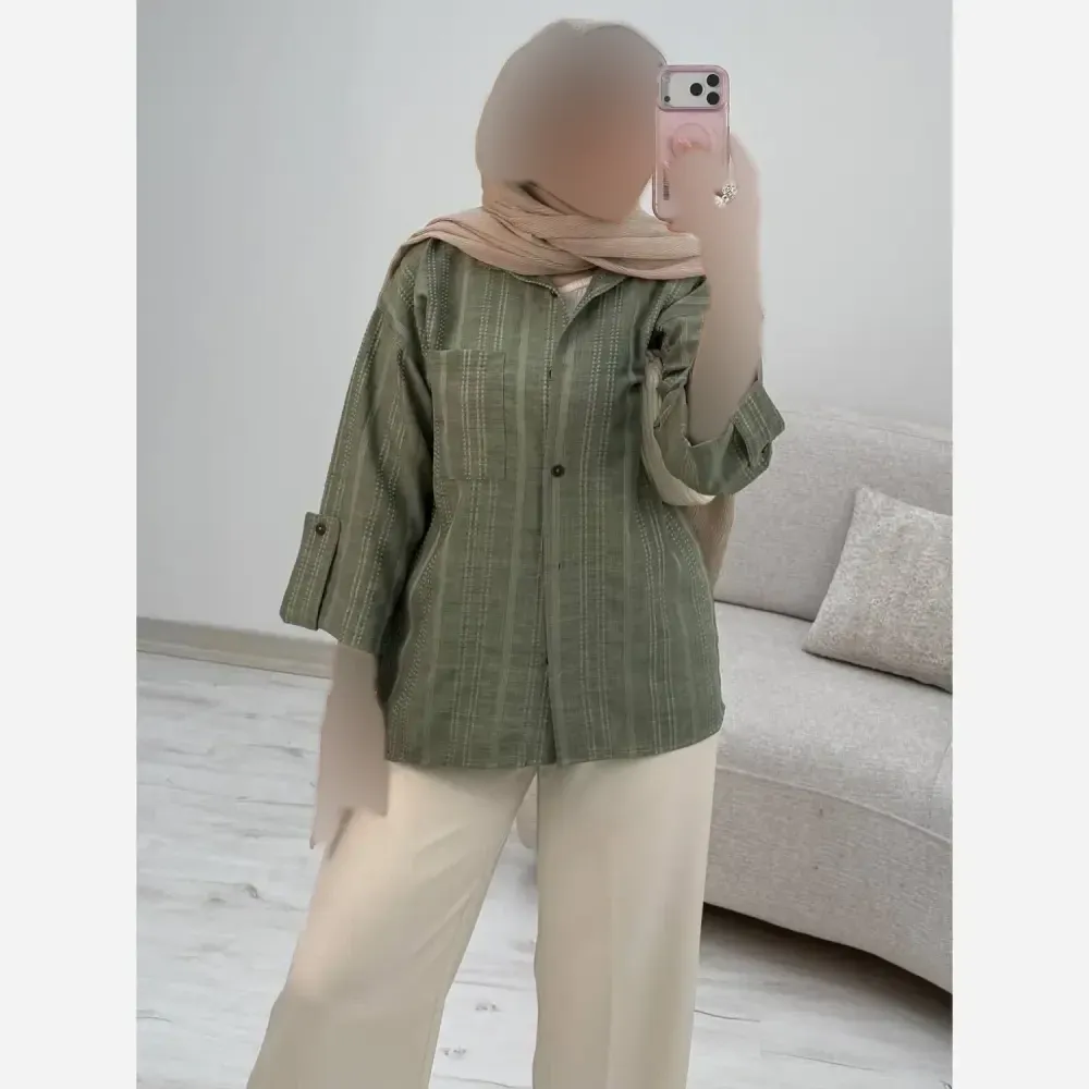 شومیز کوک دوزی مینو جنس شانتون فری سایز 38 تا 46