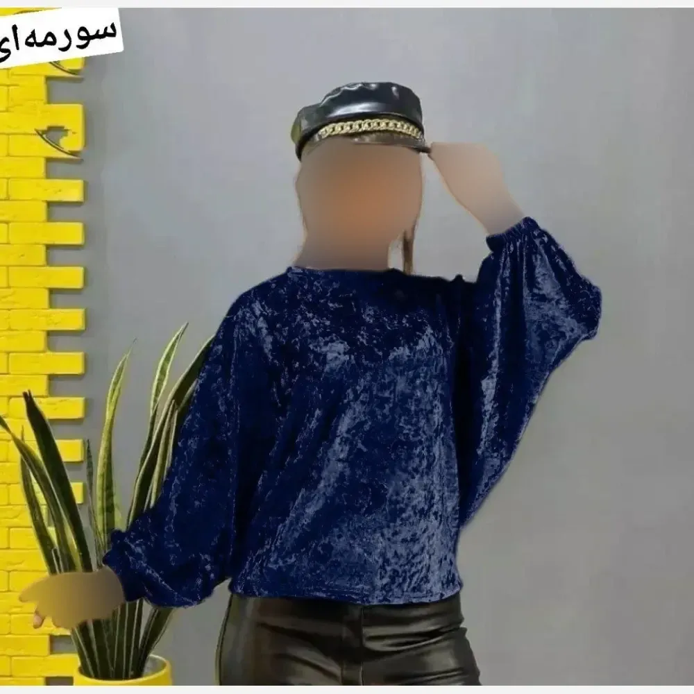شومیز خفاشی مخمل فری سایز زنانه