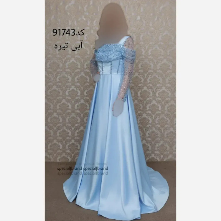 ماکسی مجلسی زنانه ساتن و جسیمکو قد 160 پشت زیپدار