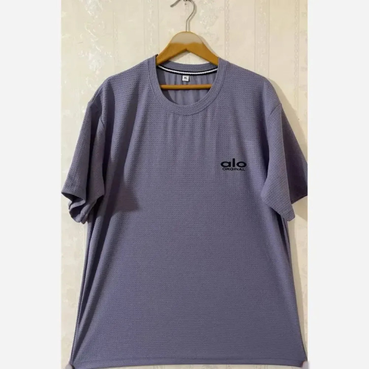 تیشرت تک بیسکویتی alo رنگ نسکافه سفید یشمی طوسی کرم سایز L XL 2XL