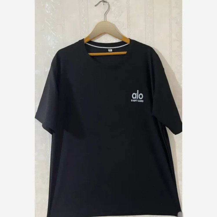 تیشرت تک بیسکویتی alo رنگ نسکافه سفید یشمی طوسی کرم سایز L XL 2XL