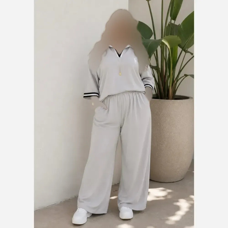 ست دو تیکه تیشرت و شلوار polo جنس گلکسی پنبه فری سایز تا 48