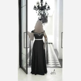 پیراهن ماکسی زنانه فرشته فرمالیته با نگین دی ام سی و ریسه سایزبندی 38 تا 48 جنس کرپ دالقیچ گرم بالا