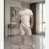 تیشرت شلوارک کامپیوتری مردانه فلامنت سفید سایزبندی L XL 2XL