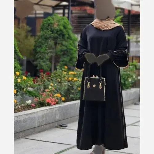 عبا ستاره مشکی الیزه با کیفیت قد 140 سایزبندی کامل