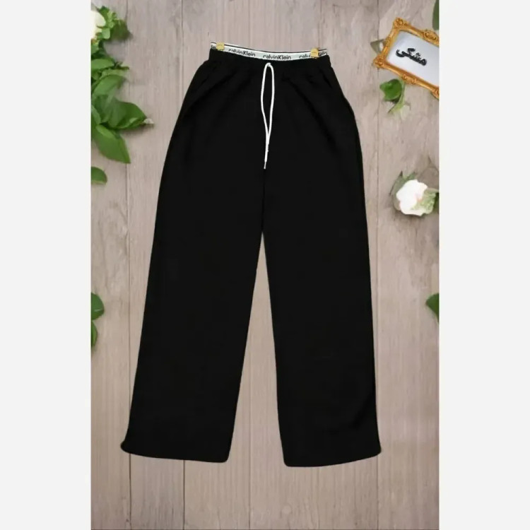 شلوار جاگر ملانژ گرم بالا گتدار فری سایز رنگ مشکی و طوسی