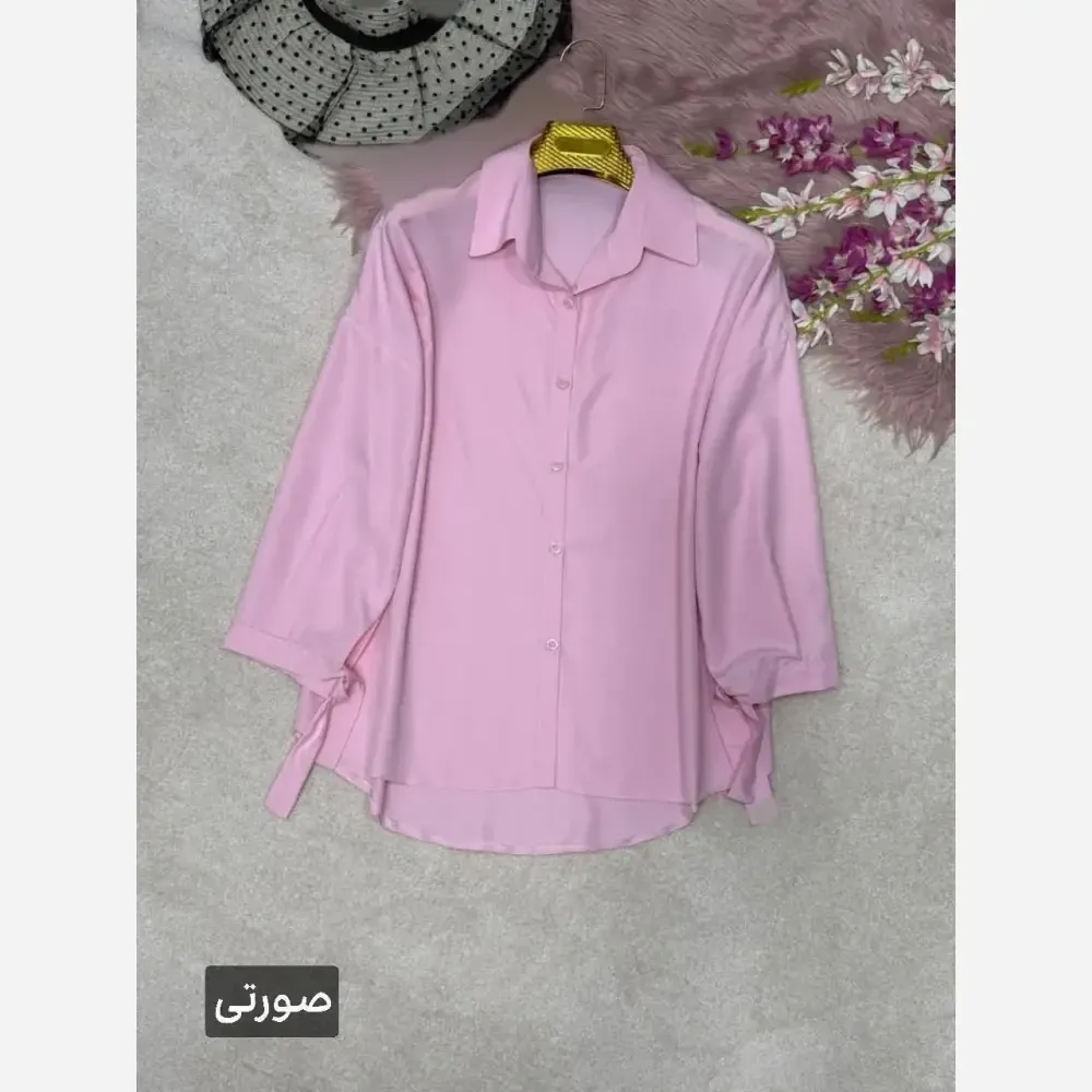شومیز گره ای نیکی جنس پری درجه یک خنک و سبک فری سایز
