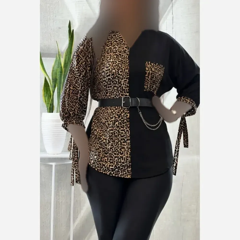 شومیز طرحدار نجلا جنس کرپ بوگاتی