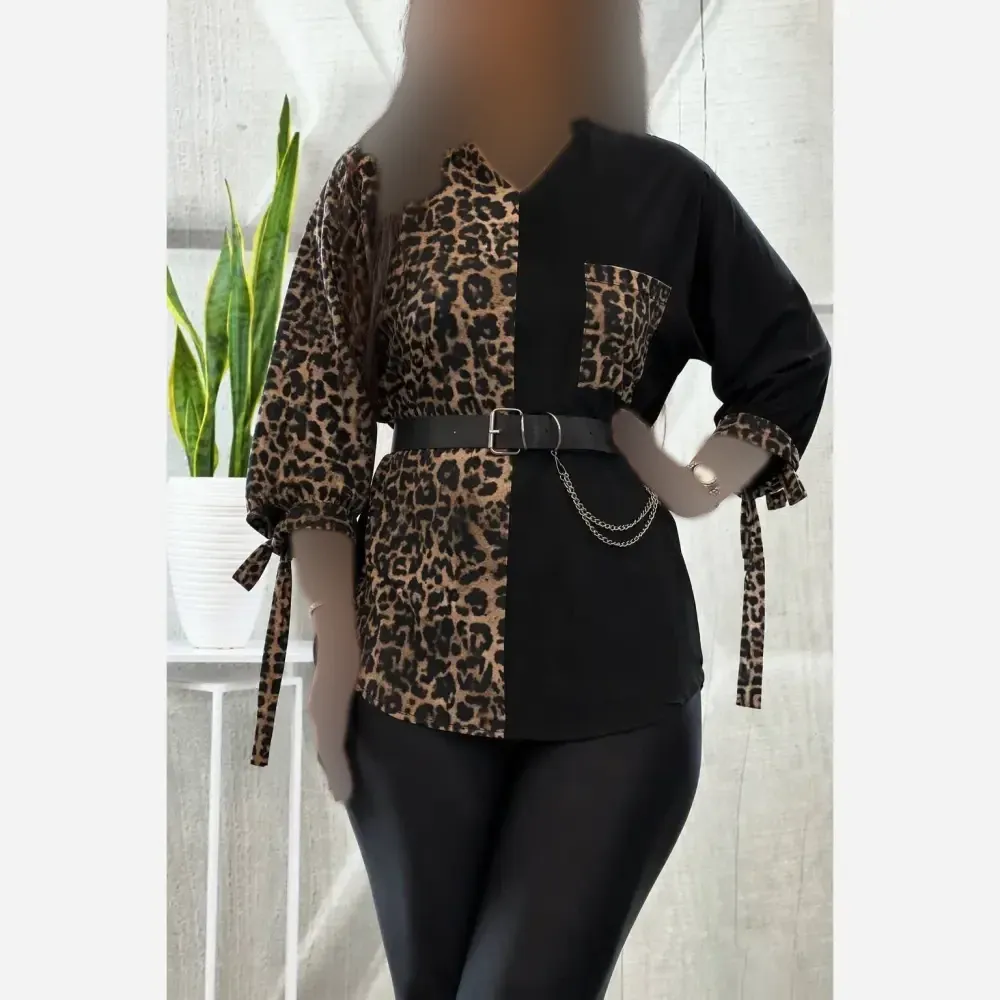 شومیز طرحدار نجلا جنس کرپ بوگاتی