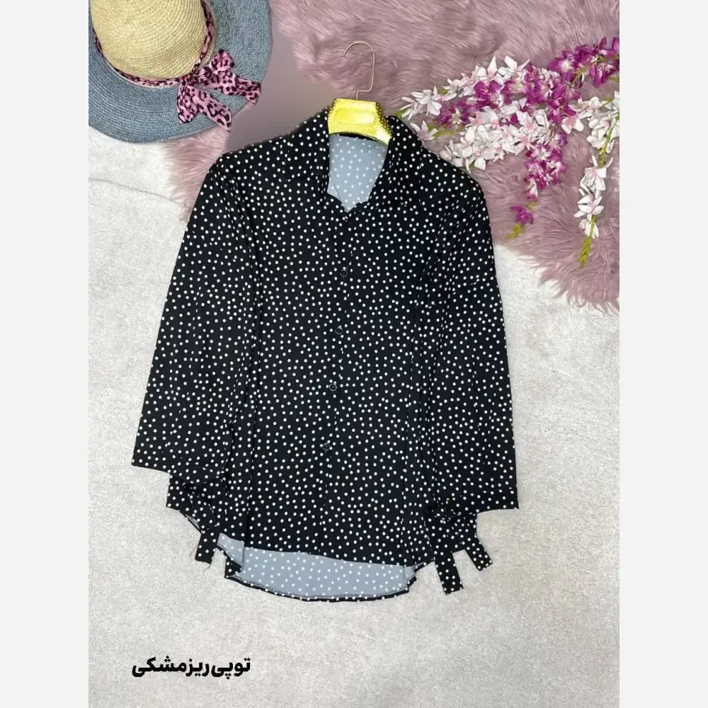 شومیز طرحدار چیچک کرپ الیزه چاپی فری سایز 38 تا 46