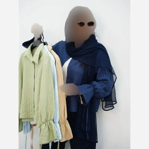 شومیز عروسکی روشنک صوفیا شانتون راه راه فری سایز تا 46