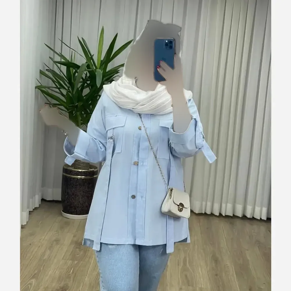 مانتو لنین شقایق اسپرت دو جیب فری سایز مناسب تا 48