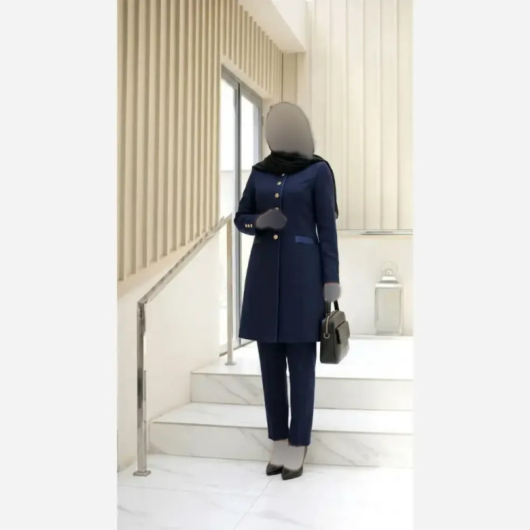 ست مانتو شلوار اداری زنانه بزیاق ترک مرینوس مشکی سرمه ای موکا سایز 44 تا 52