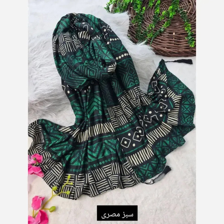شال مصری نخ سانسفور ابعاد 182*70 رنگبندی متنوع فری سایز