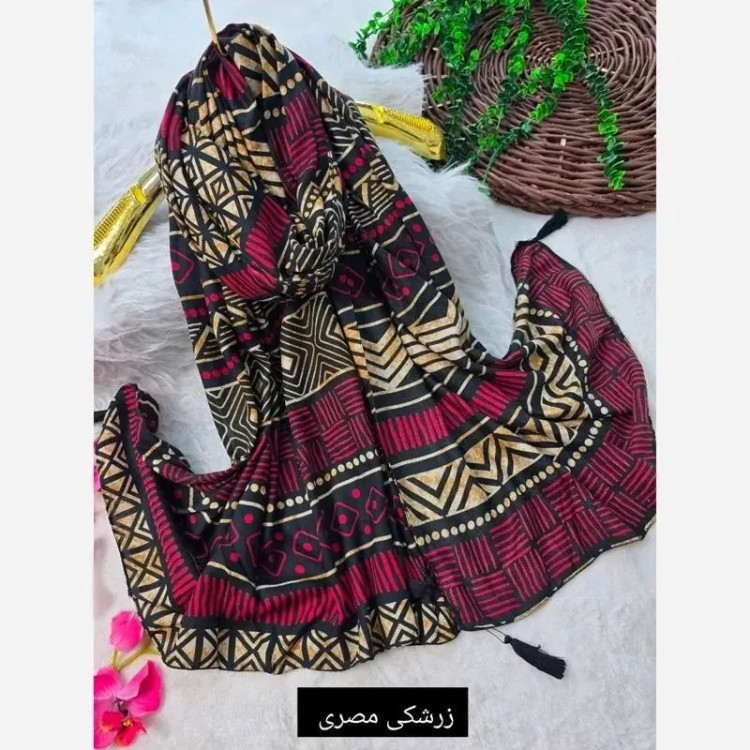 شال مصری نخ سانسفور ابعاد 182*70 رنگبندی متنوع فری سایز
