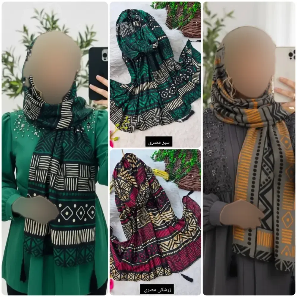 شال مصری نخ سانسفور ابعاد 182*70 رنگبندی متنوع فری سایز
