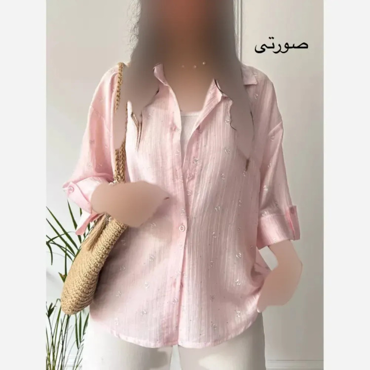 شومیز شیشه ای چنل زنانه فری سایز رنگ بندی متنوع