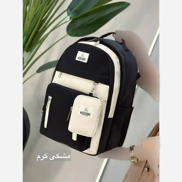 کوله پشتی اسپرت مدل همتا جنس دیبا ضد آب رنگ مشکی کرم و تمام مشکی