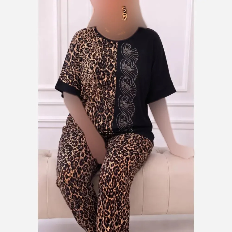 ست بلوز و شلوار زنانه قواره دار ویسکوز الیزه کش سایز 38 تا 48