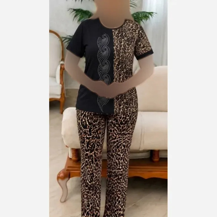 ست بلوز و شلوار زنانه قواره دار ویسکوز الیزه کش سایز 38 تا 48